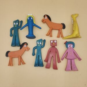 Gumby  Friends rubber bendable Figures Gumby, Pokey, Minga Goo Blockhead